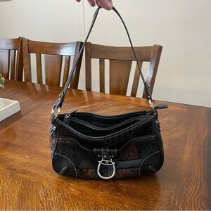 Etienne Aigner Vintage Black and Brown Designer Shoulder Bag